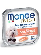 Влажный корм Monge Dog Fresh для собак, с лососем, консервы 100 г