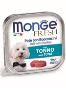 Влажный корм Monge Dog Fresh для собак, с тунцом, консервы 100 г