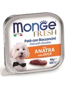 Влажный корм Monge Dog Fresh для собак, с уткой, консервы 100 г