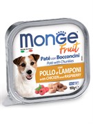 Влажный корм Monge Dog Fruit для собак, с курицей и малиной, консервы 100 г