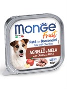 Влажный корм Monge Dog Fruit для собак, с ягненком и яблоком, консервы 100 г