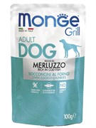 Влажный корм Monge Dog Grill для собак с треской, паучи 100 г