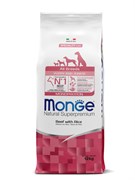 Сухой корм Monge Dog Speciality Line Monoprotein Puppy & Junior корм для щенков всех пород, из говядины с рисом 12 кг