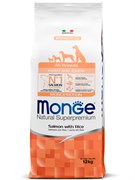 Сухой корм Monge Dog Speciality Line Monoprotein Puppy&Junior корм для щенков всех пород, из лосося с рисом 12 кг