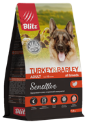 BLITZ Sensitive ADULT Turkey & Barley корм для собак всех пород Индейка/ячмень