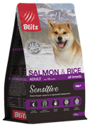 BLITZ Sensitive Salmon & Rice Adult Dog All Breeds лосось с рисом для взрослых собак всех пород