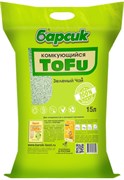 Барсик TOFU Зелёный Чай Наполнитель комкующийся 15л