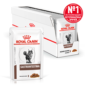 Royal Canin GASTROINTESTINAL (ГАСТРОИНТЕСТИНАЛ), 85гр Корм консервированный полнорационный диетический для взрослых кошек, применяемый при расстройствах пищеварения, в период реабилитации и при истощении. Ветеринарная диета