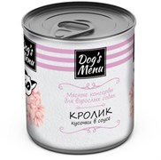 Dog`s Menu консервы для взрослых собак с кроликом кусочки в соусе