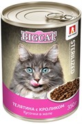 Зоогурман 17941 BIG CAT Sterilized кон.д/кошек кусочки в желе Телятина с кроликом 350г