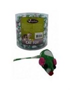 Игрушка для кошек Зеленая Мышка с погремушкой, плюш, 4,5см (Mouse green/white with rattle) 240042