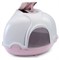 IMAC био-туалет для кошек угловой GINGER 52х52х44,5h см, темно-розовый - фото 29897